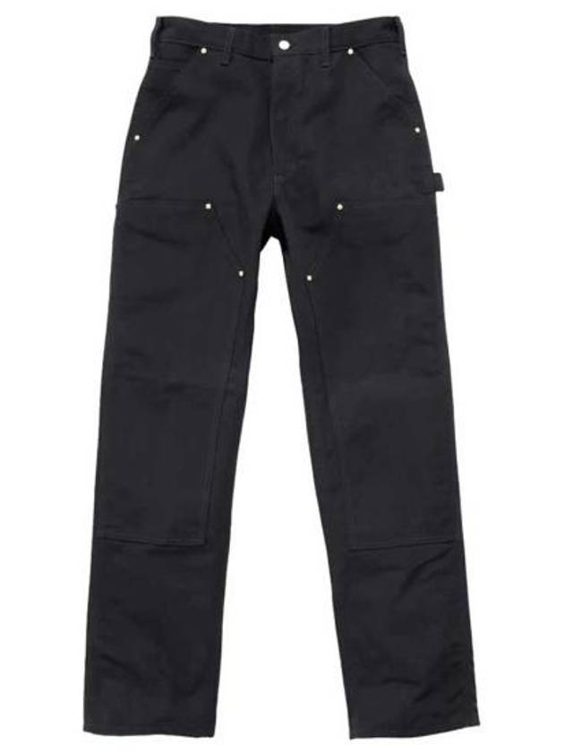 Loose Fit Firm Duck Double Front Utility Work Straight Pants Black - CARHARTT - BALAAN 1