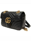 GG Marmont Matelasse Gold Chain Mini Cross Bag Black - GUCCI - BALAAN 4