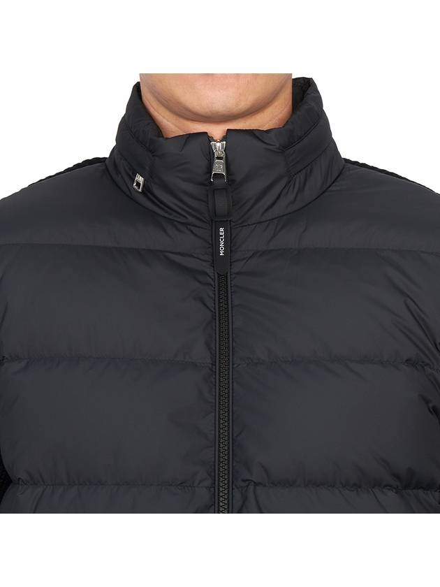 Padded Wool Zip-Up Hoodie Black - MONCLER - BALAAN 7