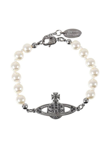 Mini Bas Relief Pearl Bracelet Silver - VIVIENNE WESTWOOD - BALAAN 1