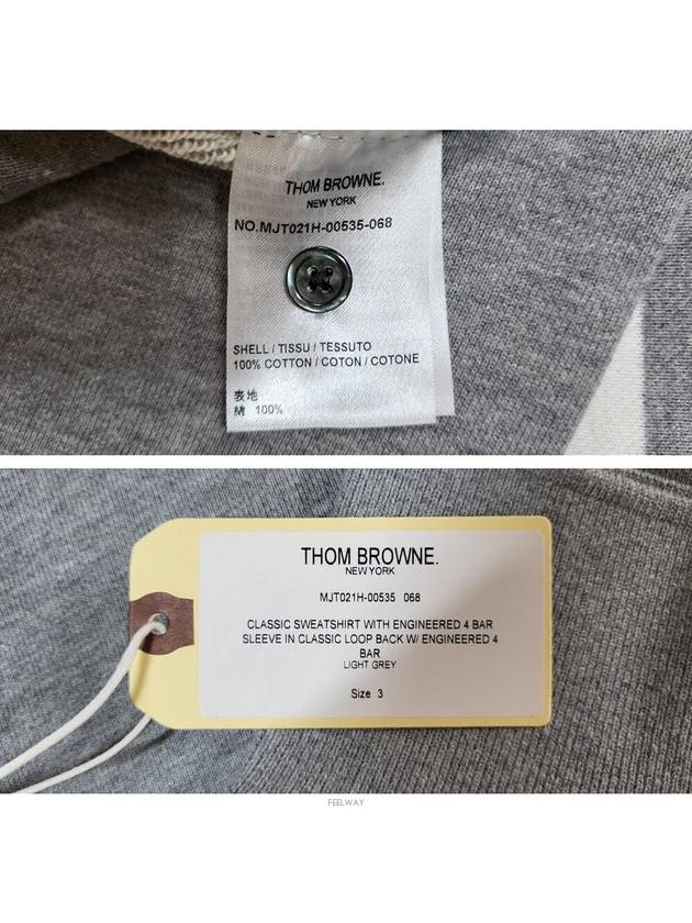 4 Bar Loopback Jersey Sweatshirt Light Grey - THOM BROWNE - BALAAN 8