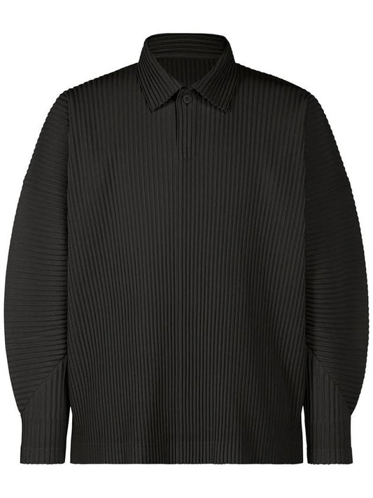 Men's MC August Long Sleeve Polo Shirt Black - ISSEY MIYAKE - BALAAN 1