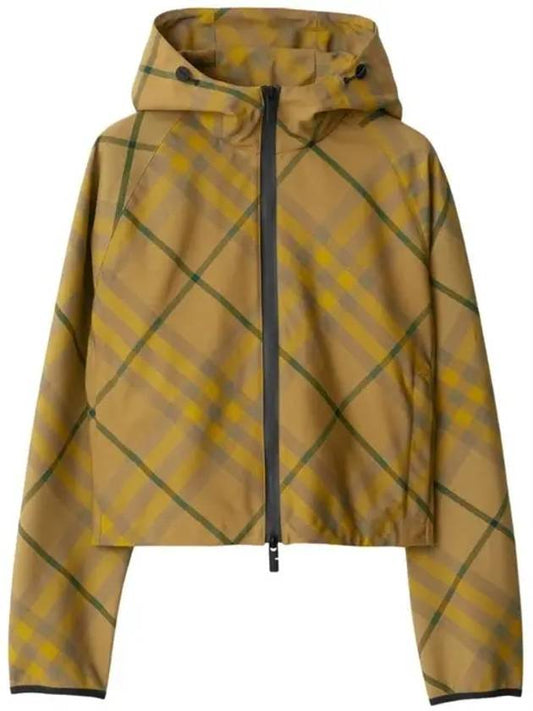 Check Pattern Zip-Up Hoodie Green - BURBERRY - BALAAN 2