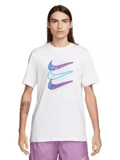 Men's Sportswear Swoosh 12MO Short Sleeve T-Shirt White - NIKE - BALAAN 2