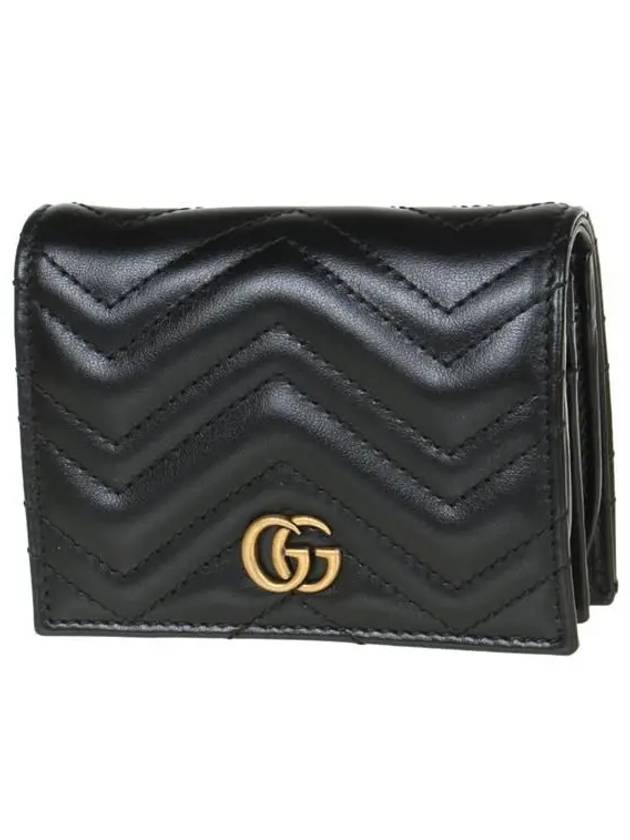 GG Marmont Matelasse Flap Card Wallet Black - GUCCI - BALAAN 3