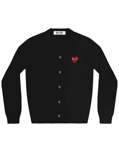 Heart Wappen Wool Cardigan Black - COMME DES GARCONS PLAY - BALAAN 2