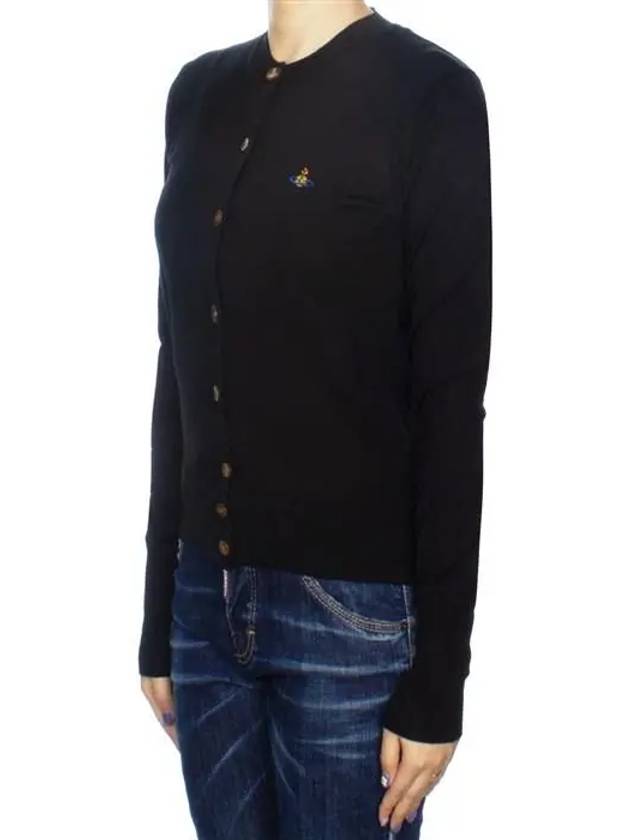 Bea Embroidered Logo Cardigan Black - VIVIENNE WESTWOOD - BALAAN 3