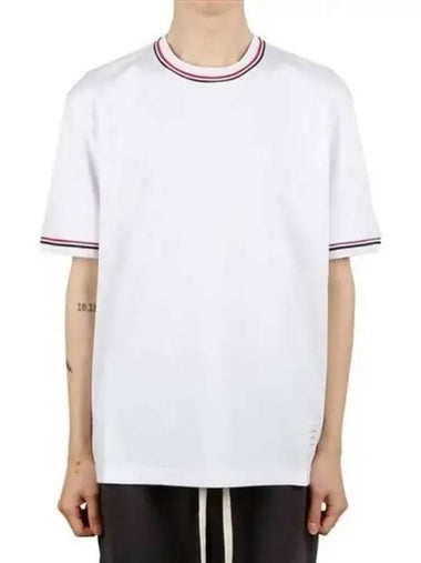 Rib trimming short sleeve t shirt 271017 - THOM BROWNE - BALAAN 1