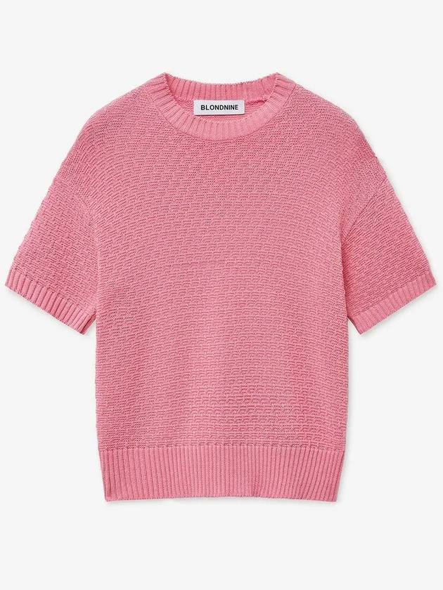 Soft crop round short sleeve knit_pink - BLONDNINE - BALAAN 1