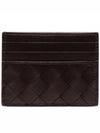 Intrecciato Leather Card Wallet Dark Brown - BOTTEGA VENETA - BALAAN 4