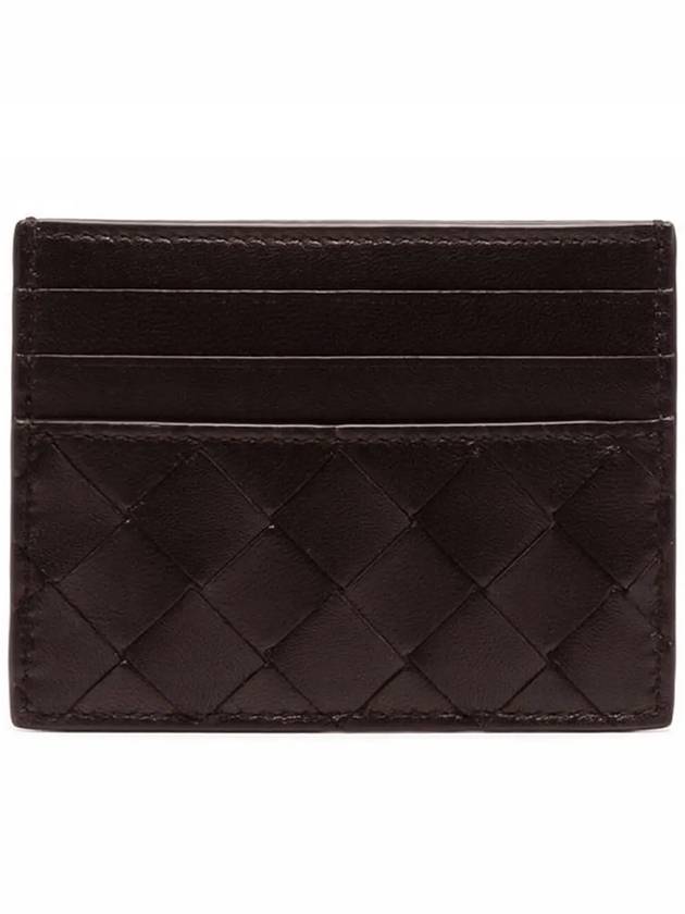 Intrecciato Leather Card Wallet Dark Brown - BOTTEGA VENETA - BALAAN 4