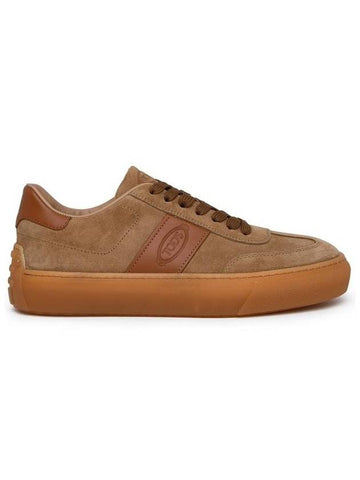 Embossing Logo Suede Low Top Sneakers Brown - TOD'S - BALAAN 1