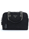 Prada Pocono Nylon Quilted Chain Shoulder Bag Black - PRADA - BALAAN 2