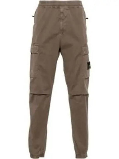 Stretch Cotton Cargo Straight Pants Brown - STONE ISLAND - BALAAN 2