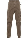 Stretch Cotton Cargo Straight Pants Brown - STONE ISLAND - BALAAN 3