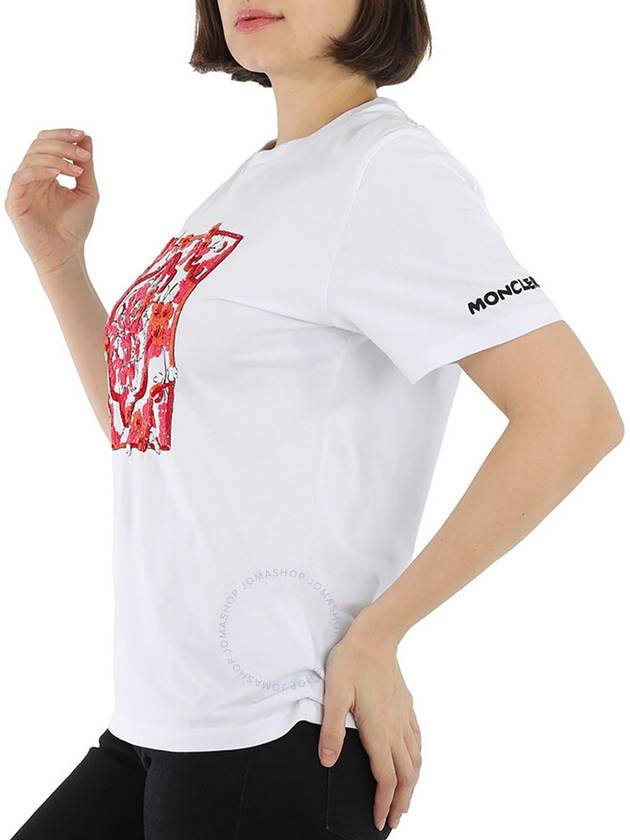 Sequence Cotton Short Sleeve T-Shirt White - MONCLER - BALAAN 3