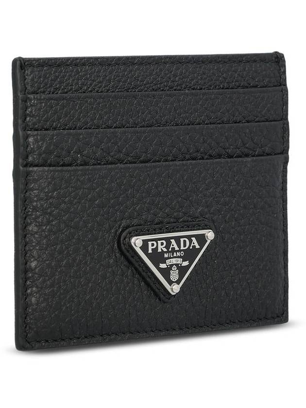 Triangle Logo Card Wallet Black - PRADA - BALAAN 4