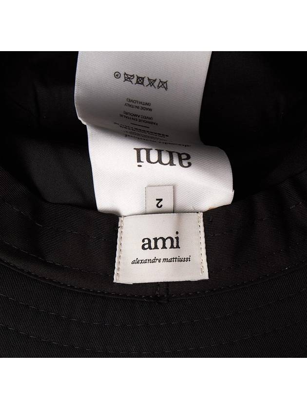 De Coeur Embroidery Bucket Hat Black - AMI - BALAAN 7