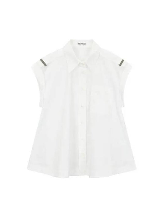 Shimaeul 8th Anniversary 10 e Point 9 8 Women s Monili Loop Sleeveless Shirt White 270790 - BRUNELLO CUCINELLI - BALAAN 1