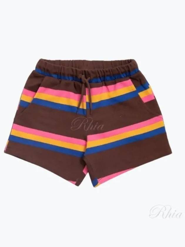 Kids Striped Shorts Bottoms 2323011016 BROWN - MINI RODINI - BALAAN 1