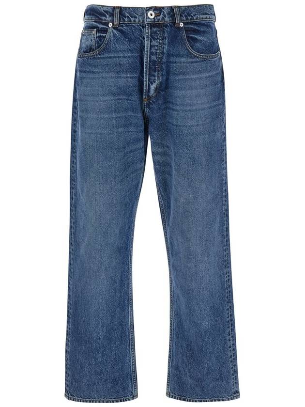 Blue Five Pocket Jeans With Logo Patch On The Back In Denim Man - JW ANDERSON - BALAAN 1