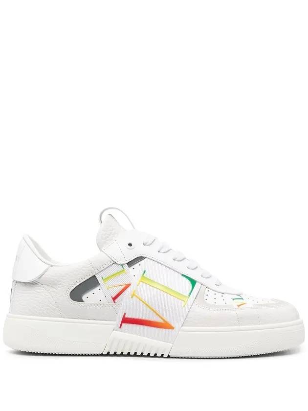 VLTN Logo Rainbow Banding Low-Top Sneakers White - VALENTINO - BALAAN 1