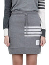 Double Face 4 Bar Knit Mini A Line Skirt Grey - THOM BROWNE - BALAAN 2