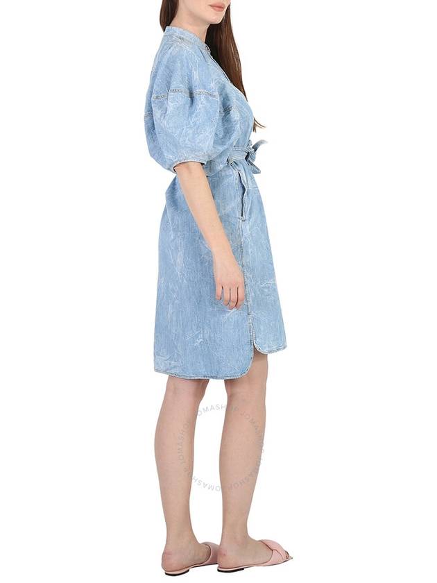 Stella Mccartney Crinkle Blue Denim Puff Sleeve Dress, Brand Size 36 (US Size 2) - STELLA MCCARTNEY - BALAAN 3