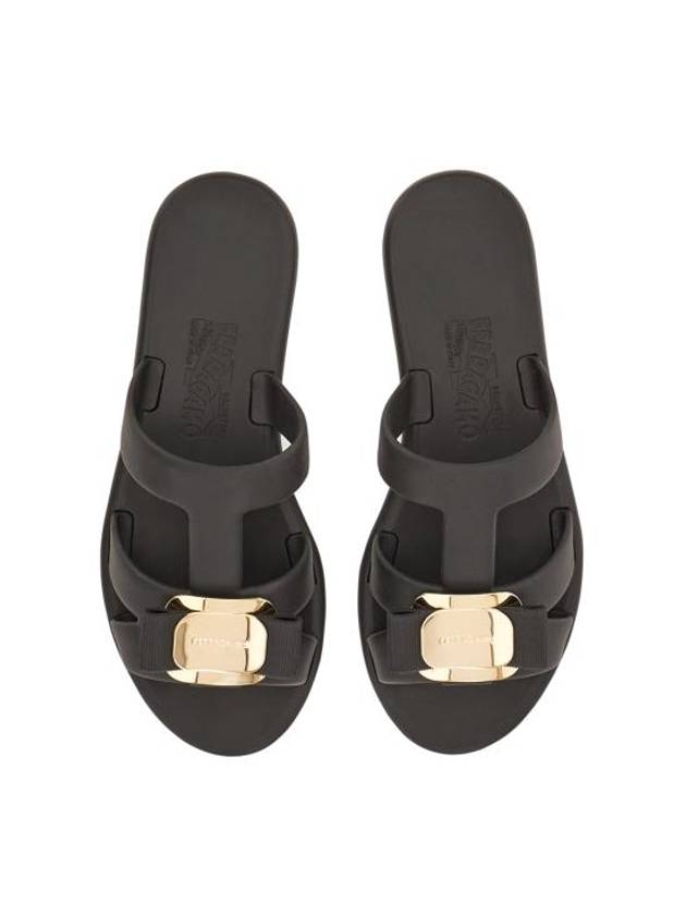 New Vara Slippers Black - SALVATORE FERRAGAMO - BALAAN 3