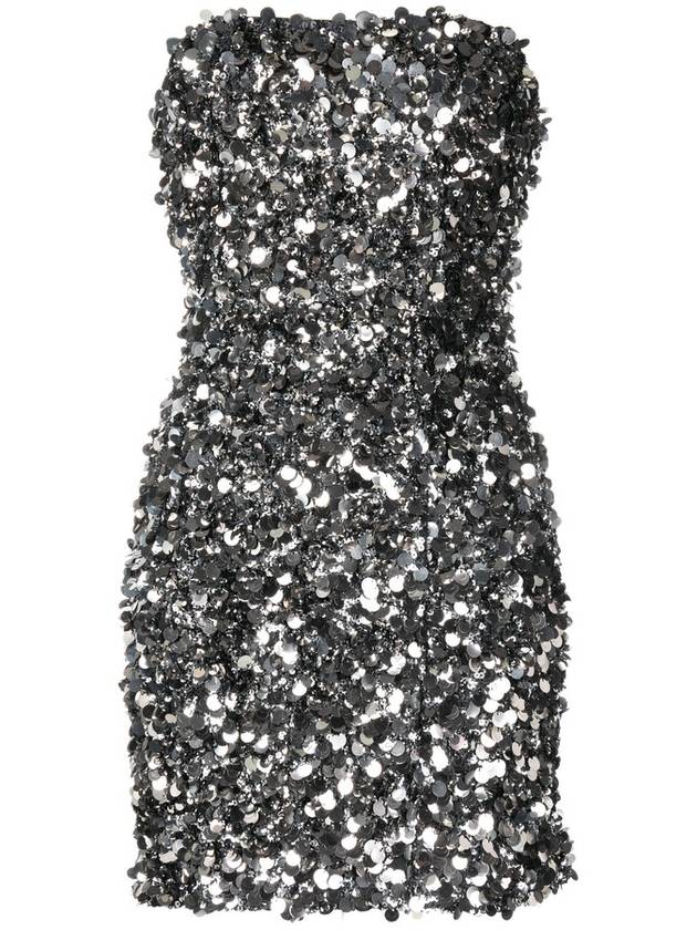 Rotate Birger Christensen Ladies Silver Strapless Sequin Minidress, Brand Size 38 (US Size 8) - ROTATE - BALAAN 1