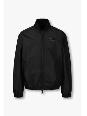 Men s Taping Logo Poly Zip up Jacket Black - ARMANI EXCHANGE - BALAAN 1