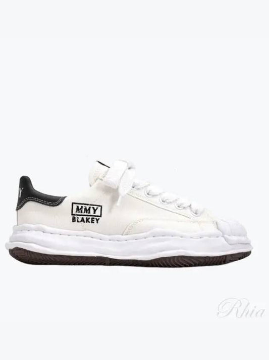 A08FW735 White Blakey Canvas Low Top Sneakers - MIHARA YASUHIRO - BALAAN 1