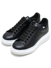 Oversized Leather Tab Low Top Sneakers Black - ALEXANDER MCQUEEN - BALAAN 3