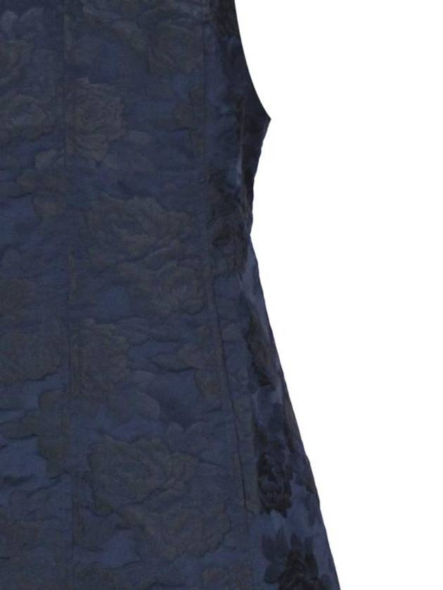 Botanical Jacquard Tie Strap Short Dress Blue - GANNI - BALAAN 3