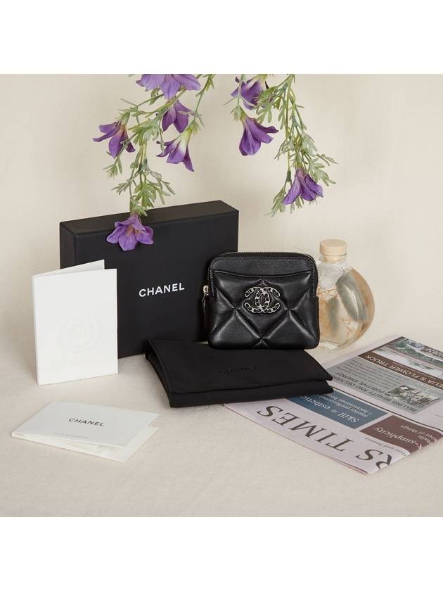 19 Lambskin silver logo zipper card wallet AP2086 - CHANEL - BALAAN 2