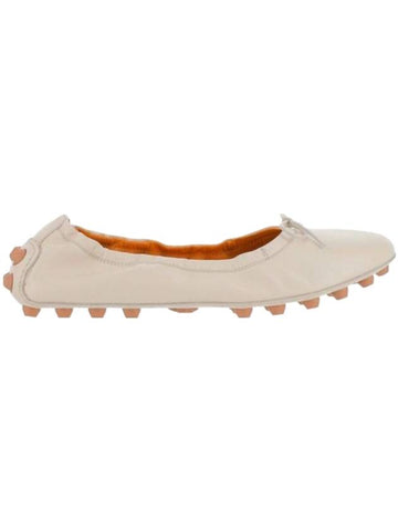 Women's Bubble Leather Ballerina White - TOD'S - BALAAN 1