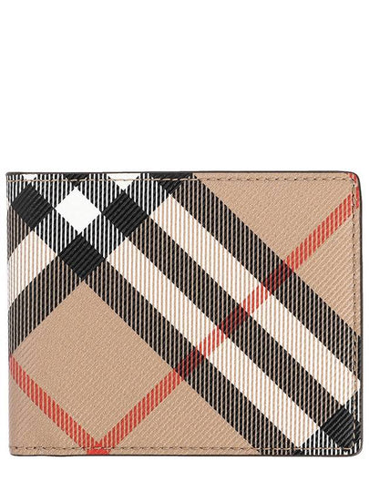 Check Slim Bifold Half Wallet Sand - BURBERRY - BALAAN 2