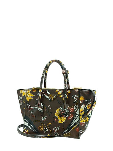 Saffiano Double Zipper Flower Satchel Shoulder Bag B2625P - PRADA - BALAAN 1