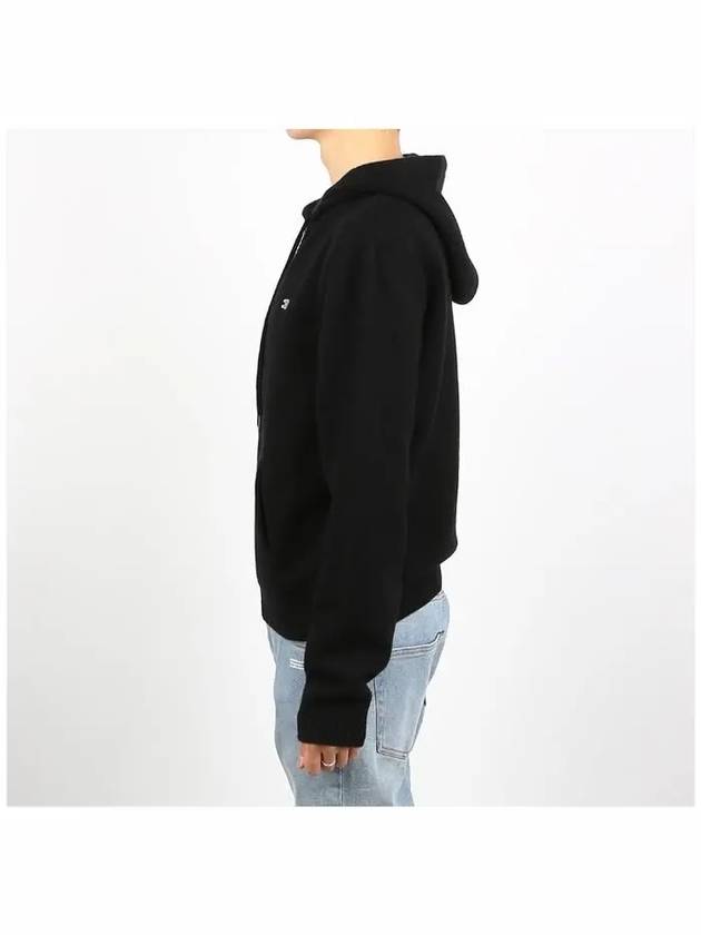 Triomphe Wool Zip-Up Hoodie Black - CELINE - BALAAN 4