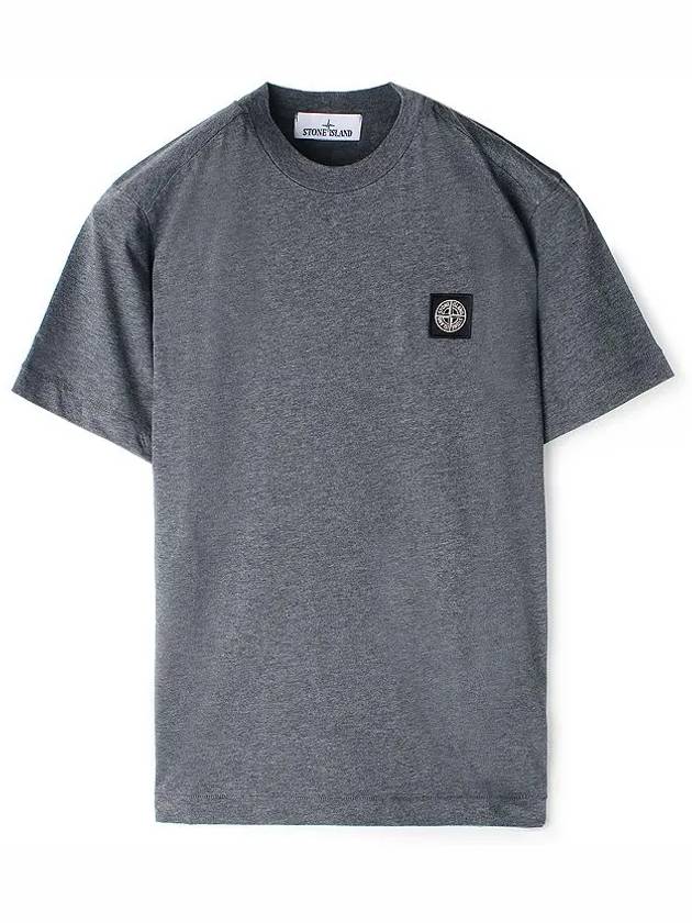 Slimfit Cotton Jersey Short Sleeve T-shirt Dark Grey - STONE ISLAND - BALAAN 2