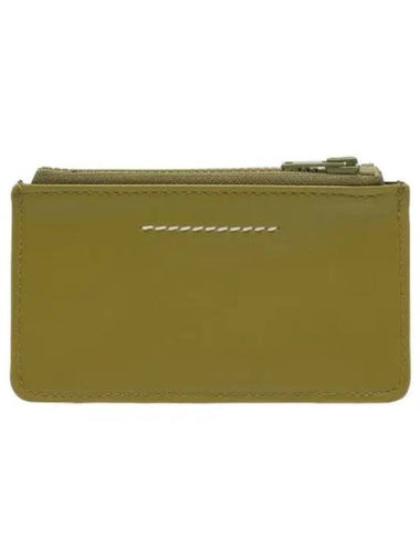 MM6 Logo Zipper Card Holder Green Glow - MAISON MARGIELA - BALAAN 1