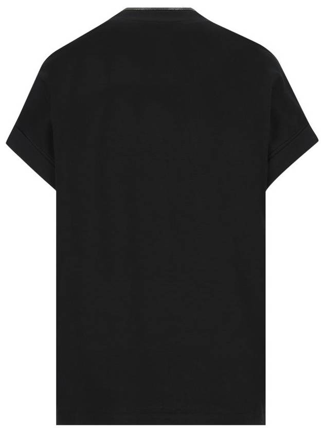 Monilli V-neck short sleeve t-shirt black - BRUNELLO CUCINELLI - BALAAN 3