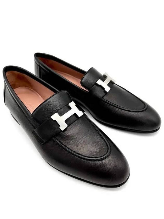 Paris Loafers Goatskin Palladium Noir - HERMES - BALAAN 2