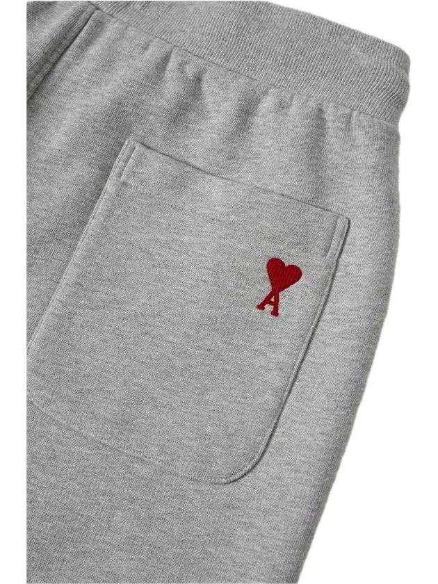 Organic Cotton Fleece Shorts Heather Ash Grey - AMI - BALAAN 3