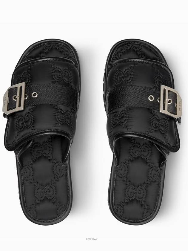 Nylon Quilted Sandals Black - GUCCI - BALAAN 4