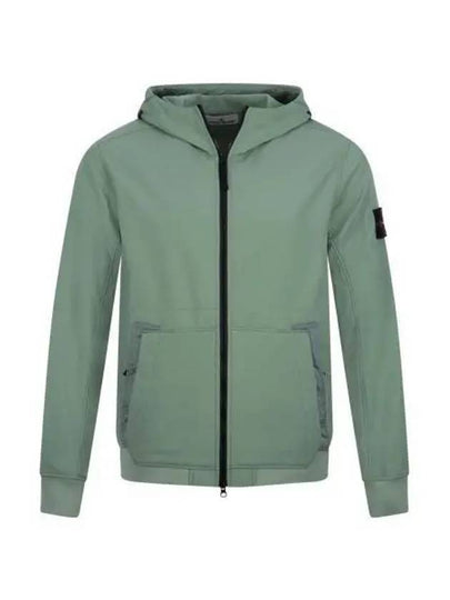 Men's Wappen Patch Softshell Zip Up Hoodie Green - STONE ISLAND - BALAAN 2