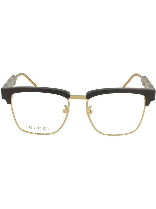 Eyewear Women's Logo Square Metal Glasses Gold Black - GUCCI - BALAAN 1