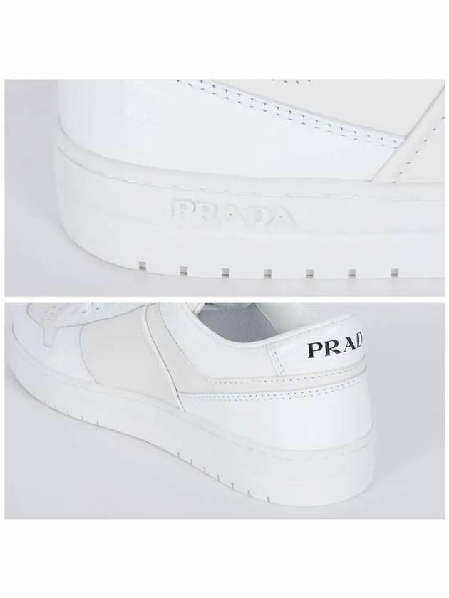 Downtown Leather Low Top Sneakers White - PRADA - BALAAN 7