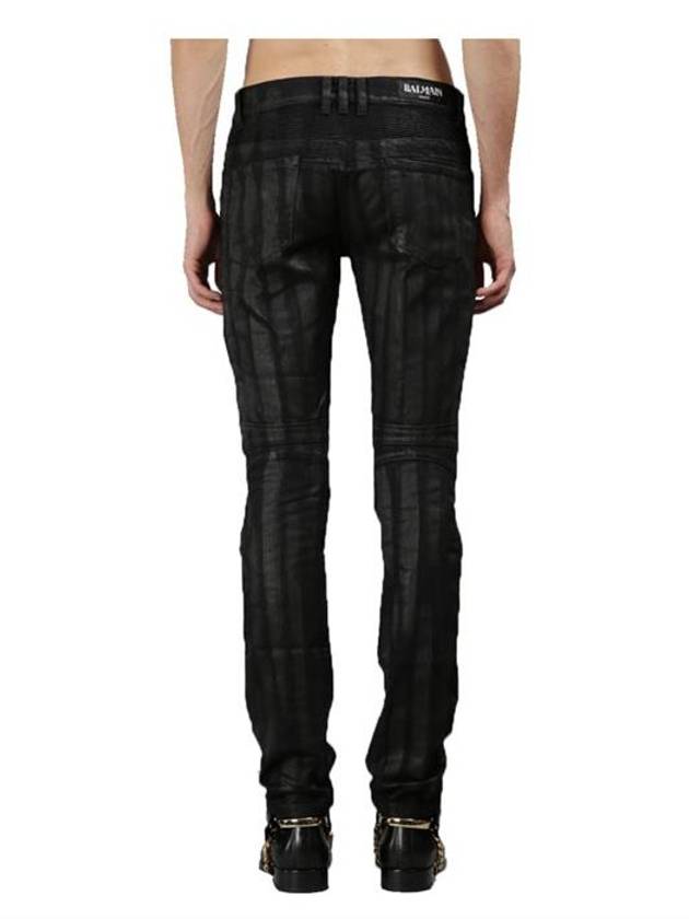 Men's Zebra Washing Zipper Detail Jeans Black - BALMAIN - BALAAN 5