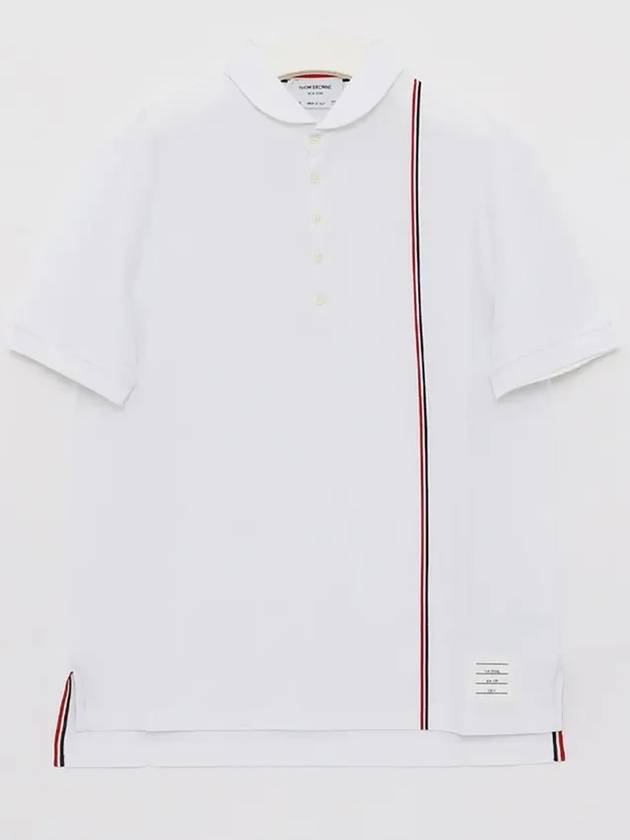 RWB Stripe Polo Shirt White - THOM BROWNE - BALAAN 4